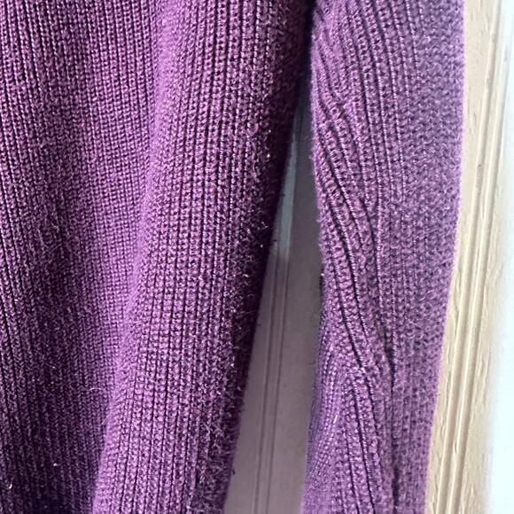 Athleta Rest Day Asymmetrical Crewneck Sweater Purple/Plum - Picture 2 of 6